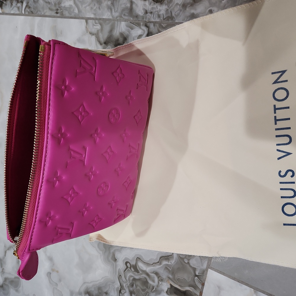 Louis Vuitton Pink and Gold Monogram Cosmetic Bag